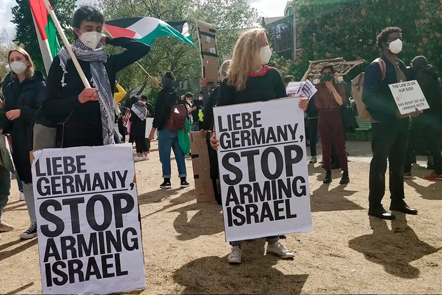 Nicaragua amplía acusación contra Alemania por complicidad con genocidio en Gaza 2 alemania stop arming israel foto left voice.jpg