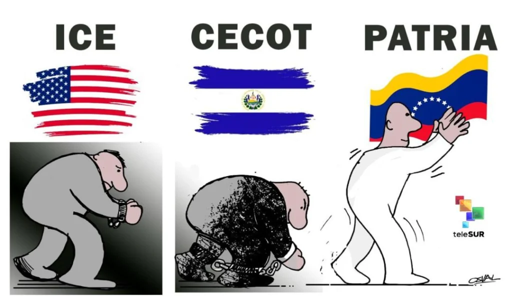 caricatura liberacion cecot