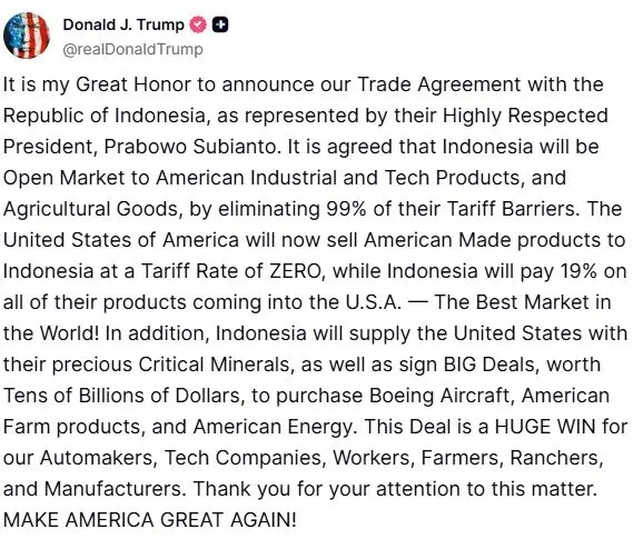 Trump anuncia acuerdo comercial EE.UU.-Indonesia con arancel del 19% 2 image 25 19.jpg