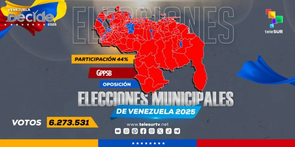 Resultados electorales en Venezuela: GPPSB resultó victorioso al ganar 85% del total de alcaldías 2 mapa