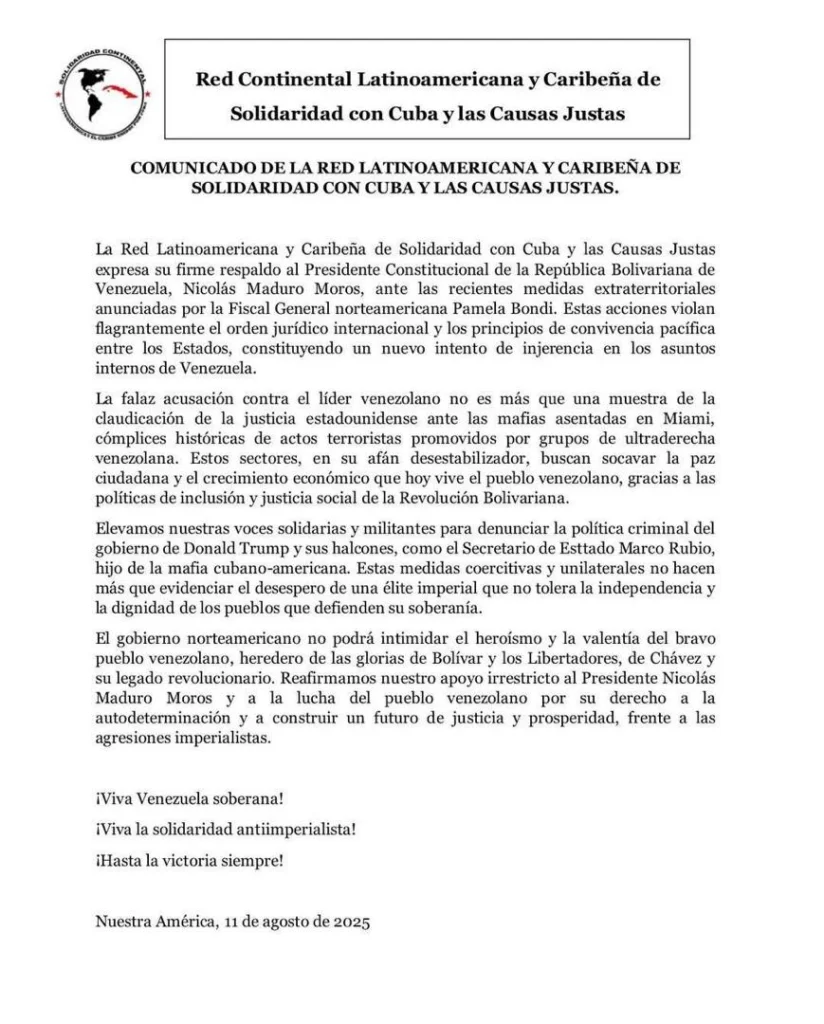 respaldo presidente nm red solidaridad cuba