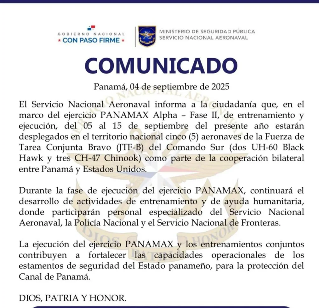 panama comunicado ffaa