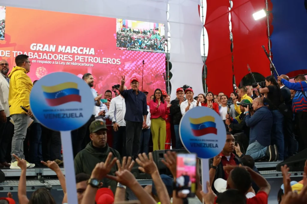 Delcy manifeste contre les travailleurs du pétrole le 29 janvier