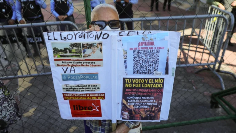 honduras manifestante apoyo aldana fraude 30 dic2025