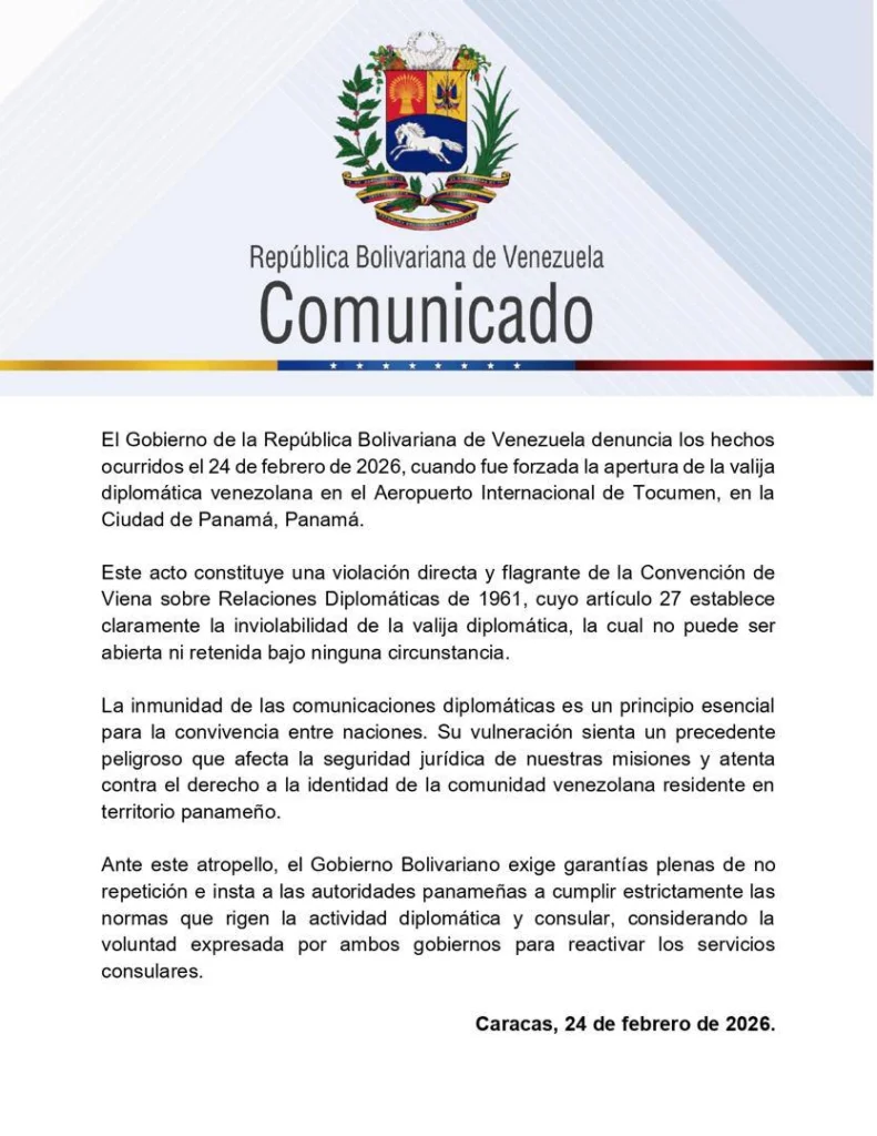 comunicado panama vzla