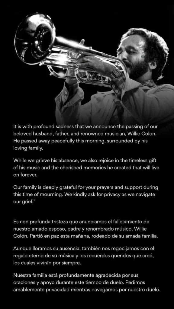 Muere Willie Colón, icónico músico que revolucionó el género de la salsa 2 whatsapp image 2026 02 21 at 1 48 18 pm
