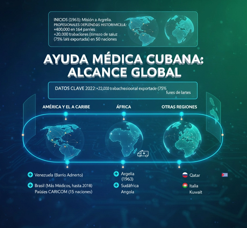 Médicos cubanos. Por encima de la mar, a sangre y cariño 3 infografia colaboracion medica