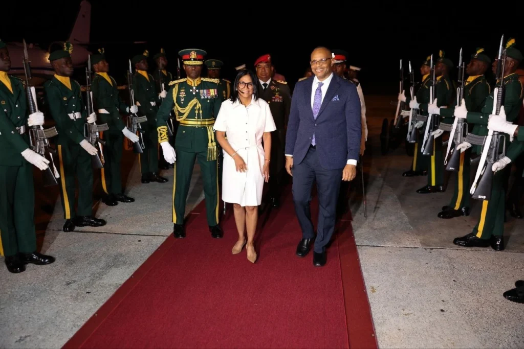 venezuela delcy rodriguez arribo barbados