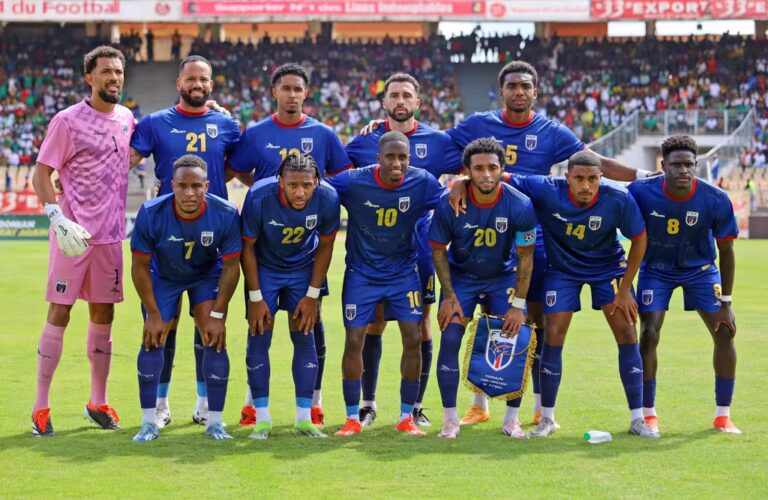 cabo verde players pose for a team photo during the caf qualifiers to the fifa world cup