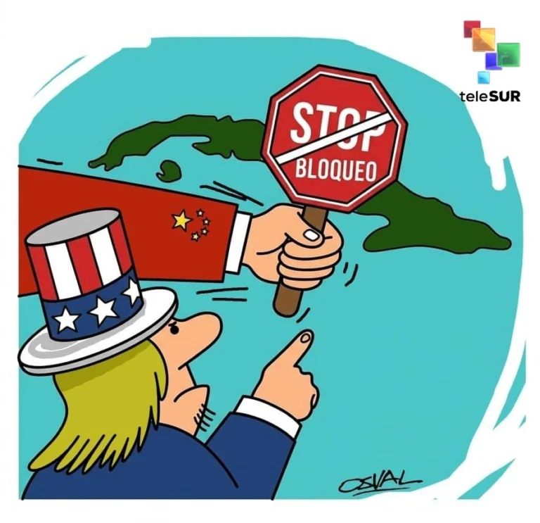 caricatura china bloqueo cuba