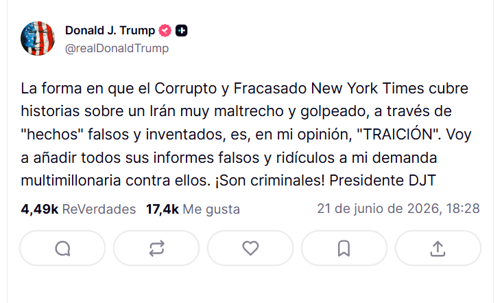 Trump arremete contra NYT por críticas a guerra contra Irán 3 image 4.png