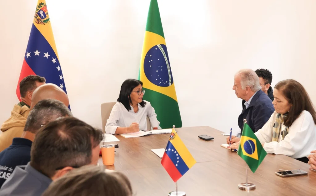 venezuela presidenta encargada delcy rodriguez reunion ministro defensa brasil 1