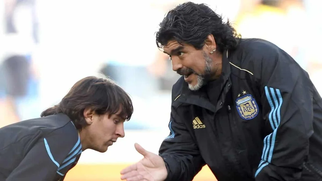 messi y maradona efe