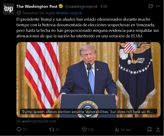 Documentos de la CIA desmienten a Trump sobre elecciones en Venezuela 3 wp trump