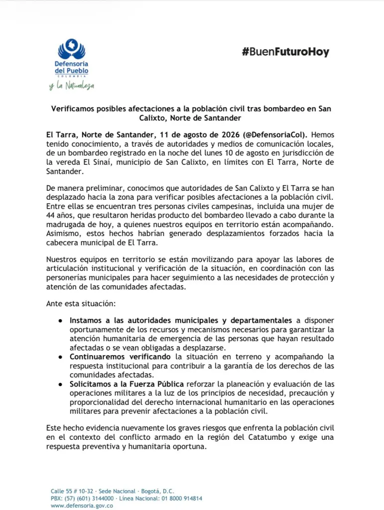 Hegseth confirma en Panamá una nueva etapa de la Doctrina Monroe hacia Latinoamérica 3 comunicado defensoria bombardeo