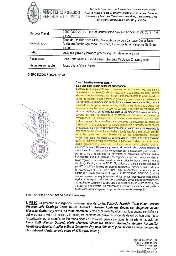 Perú archiva investigación por esterilizaciones forzadas del fujimorismo 2 hvmbc2zxeaa pdm.jpg