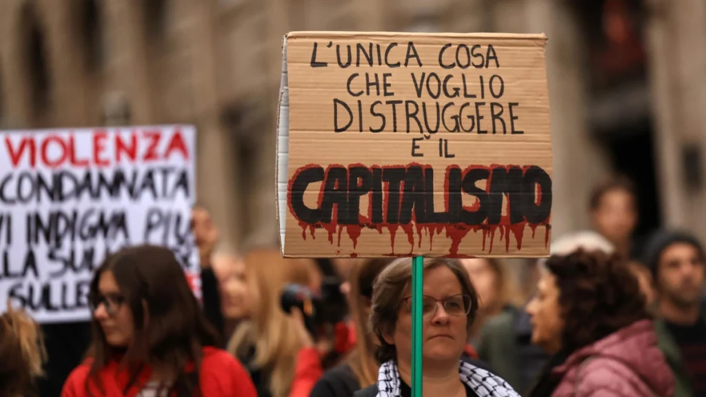 Protestas en Francia, España, Italia y Portugal: del costo de la vida y vivienda a educación y gasto militar 4 italia protestas 24oct26 2